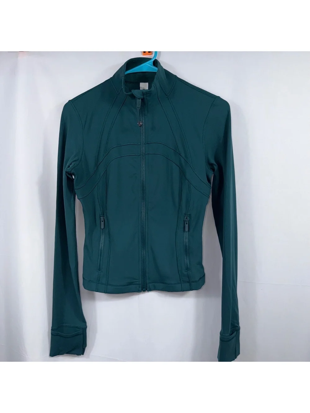 Lululemon Define Jacket Size 6 Teal Green Full Zip Luon Thumbholes